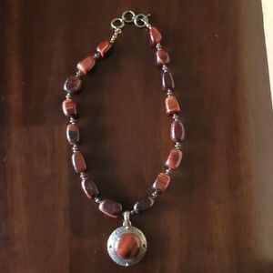 Tiger Eye & Silver necklace
